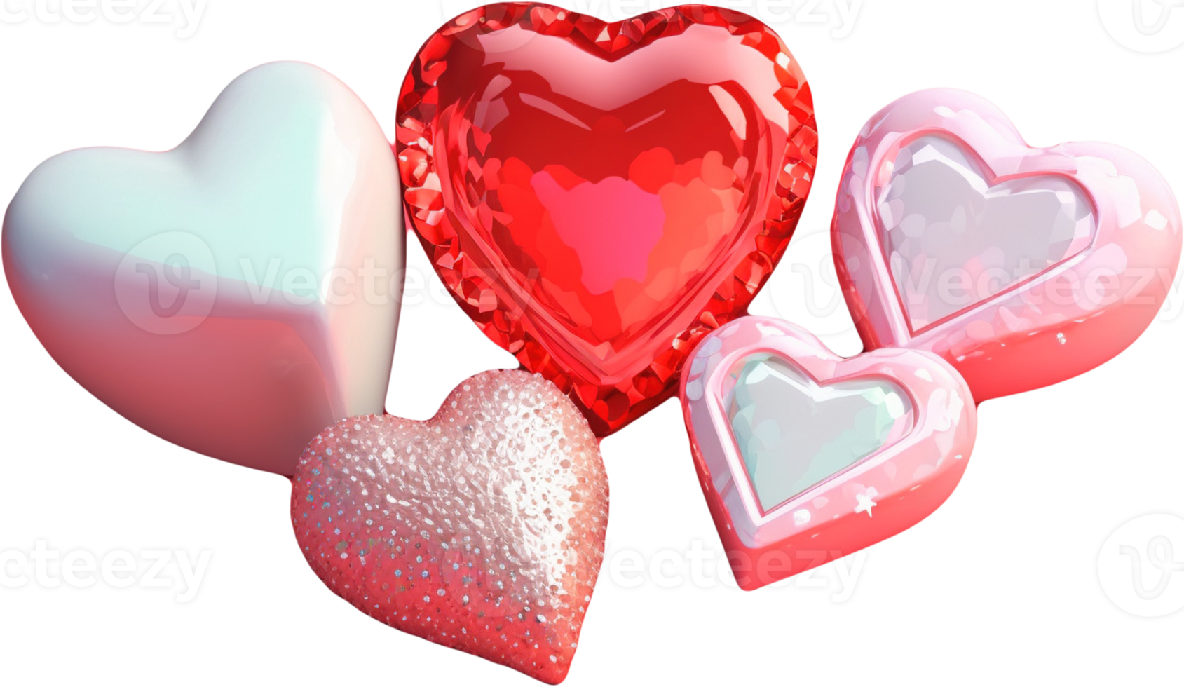 3D Heart Illustration Representing Love and Romance png