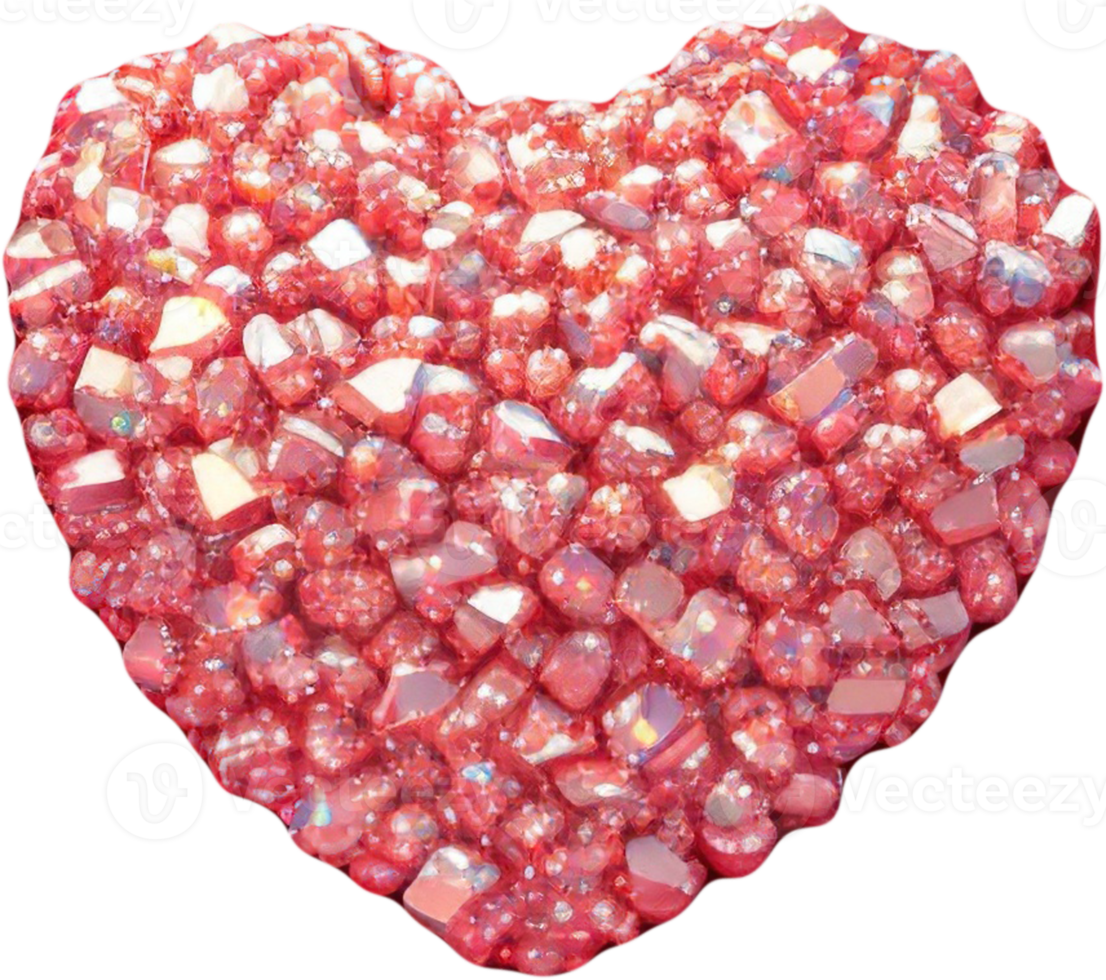 3D illustration of heart shape with abstract surface png