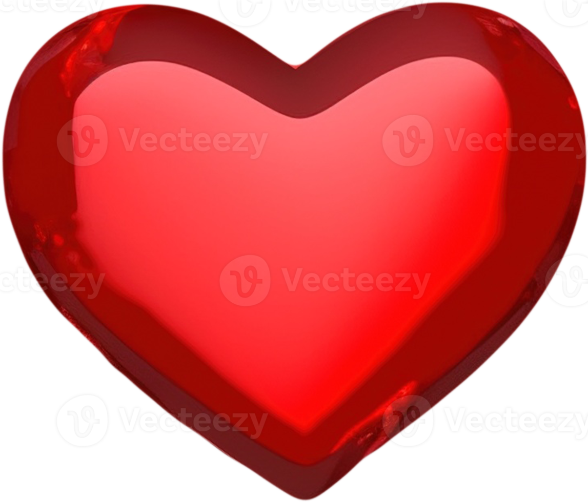 3D Heart Symbol of Love and Affection png