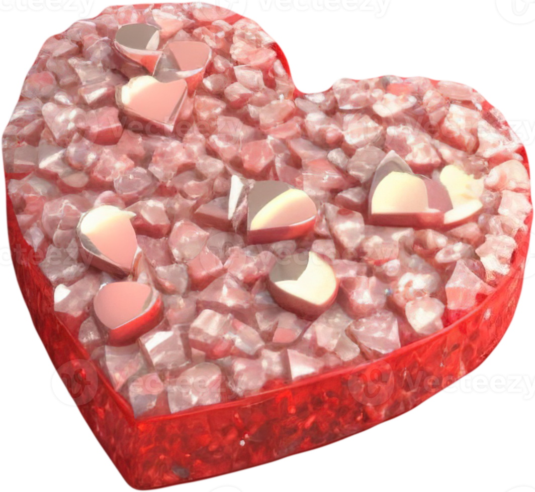 Ilustración 3d de forma de corazón con superficie abstracta png