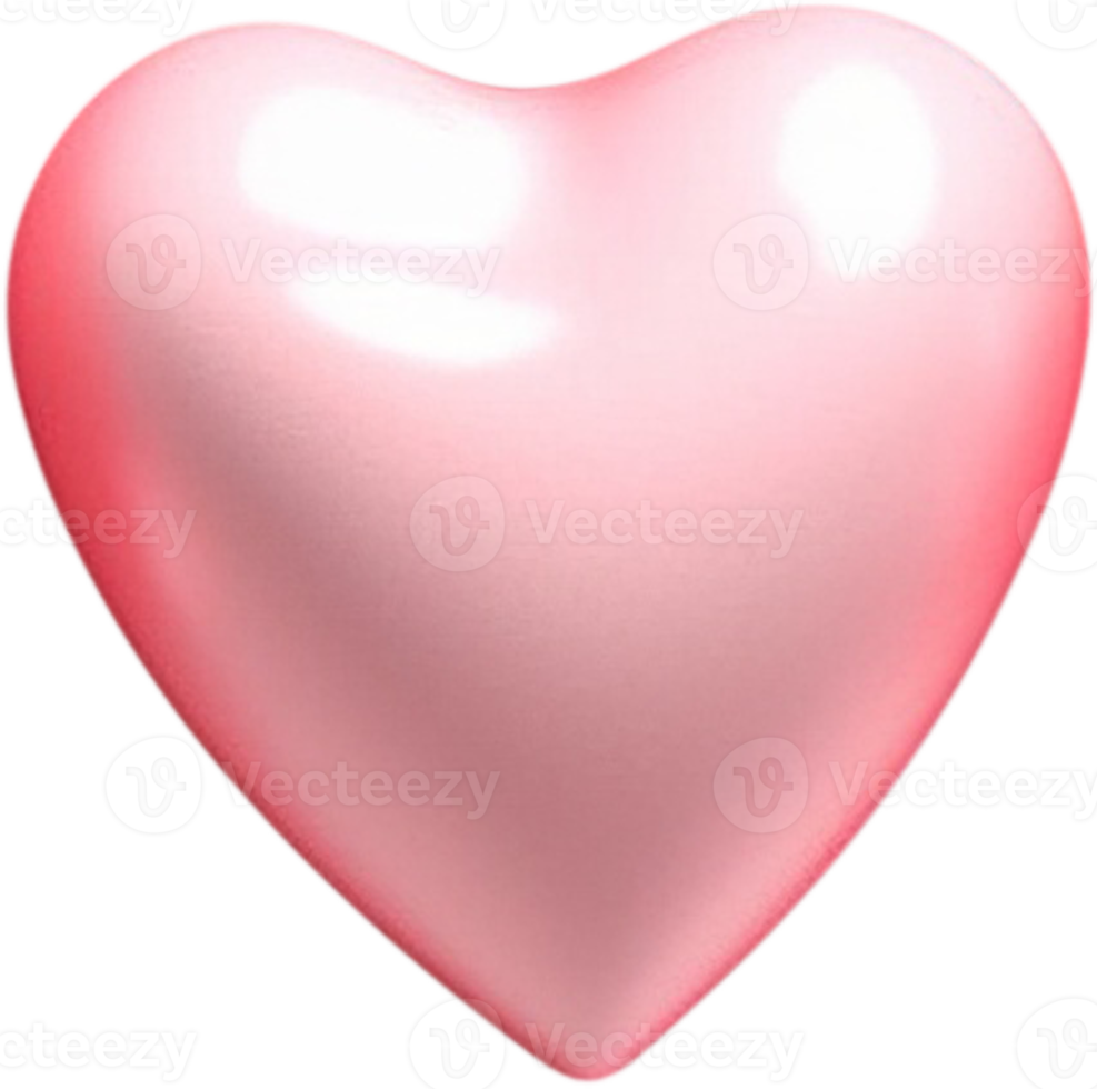 3D gleaming heart shape illustration symbolizing love and passion png