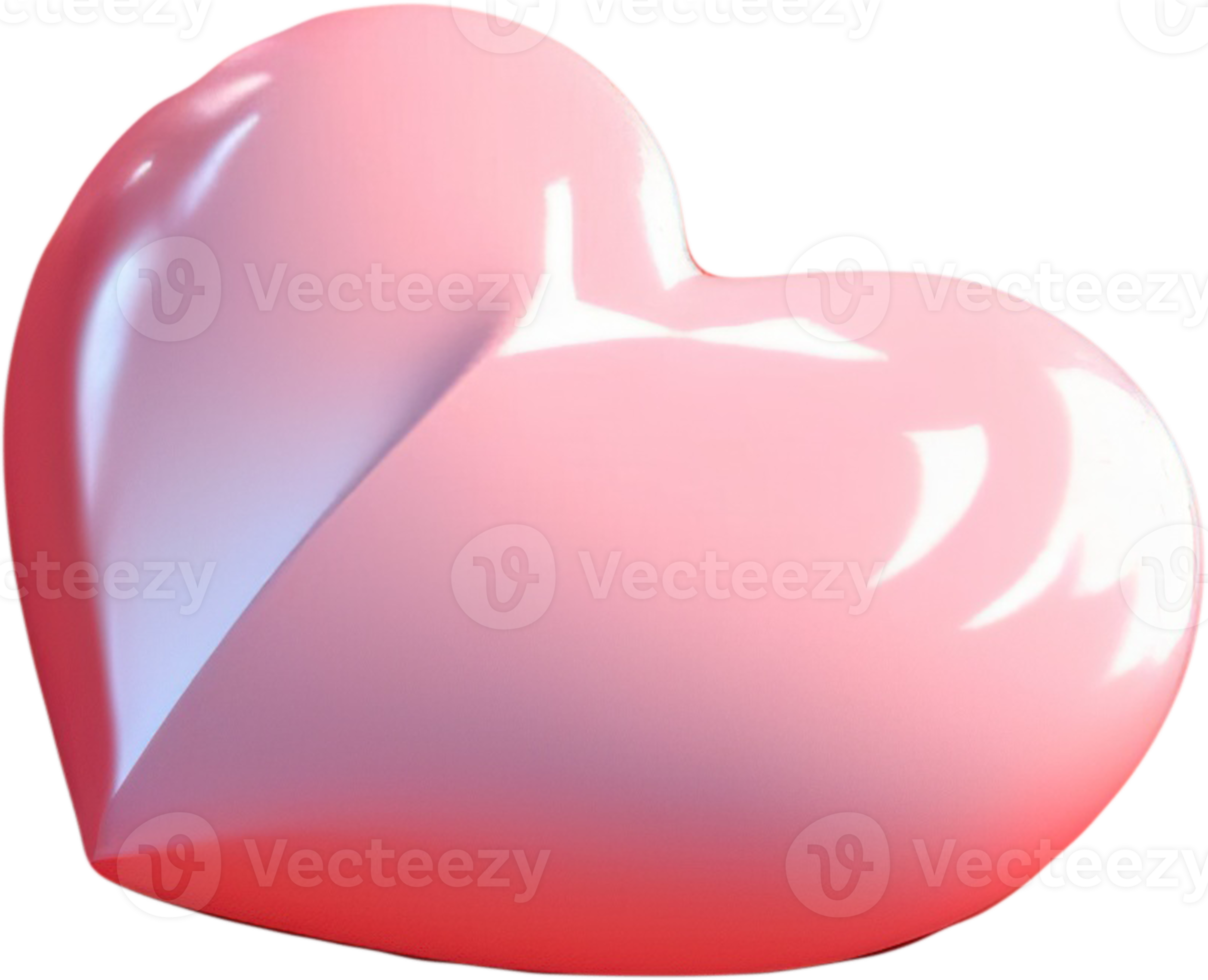 3D gleaming heart shape illustration symbolizing love and passion png