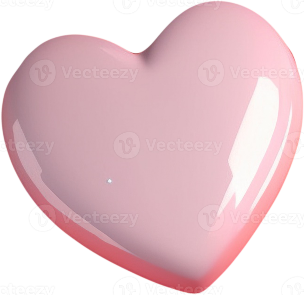 Ilustración en forma de corazón brillante en 3d que representa el amor y el romance png