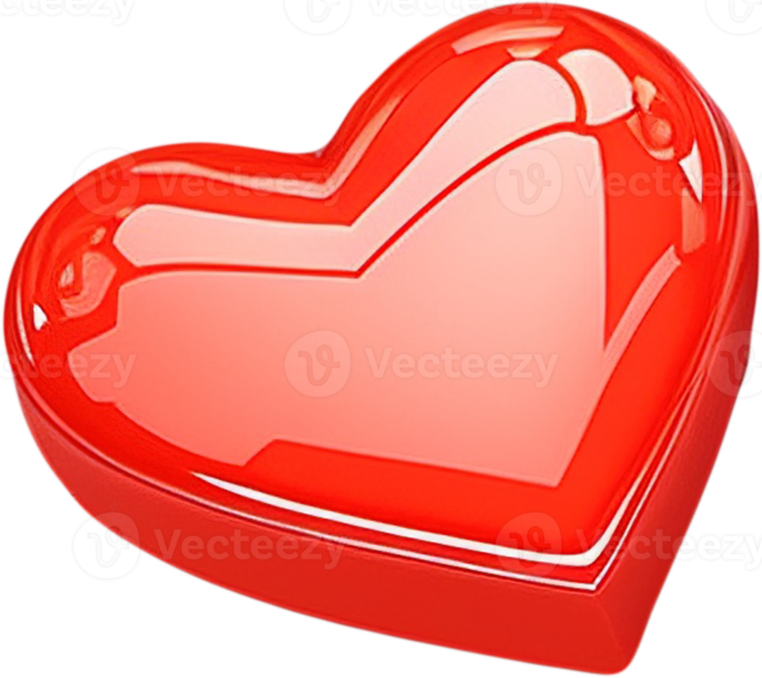 3D glossy heart shape illustration representing love and romance png