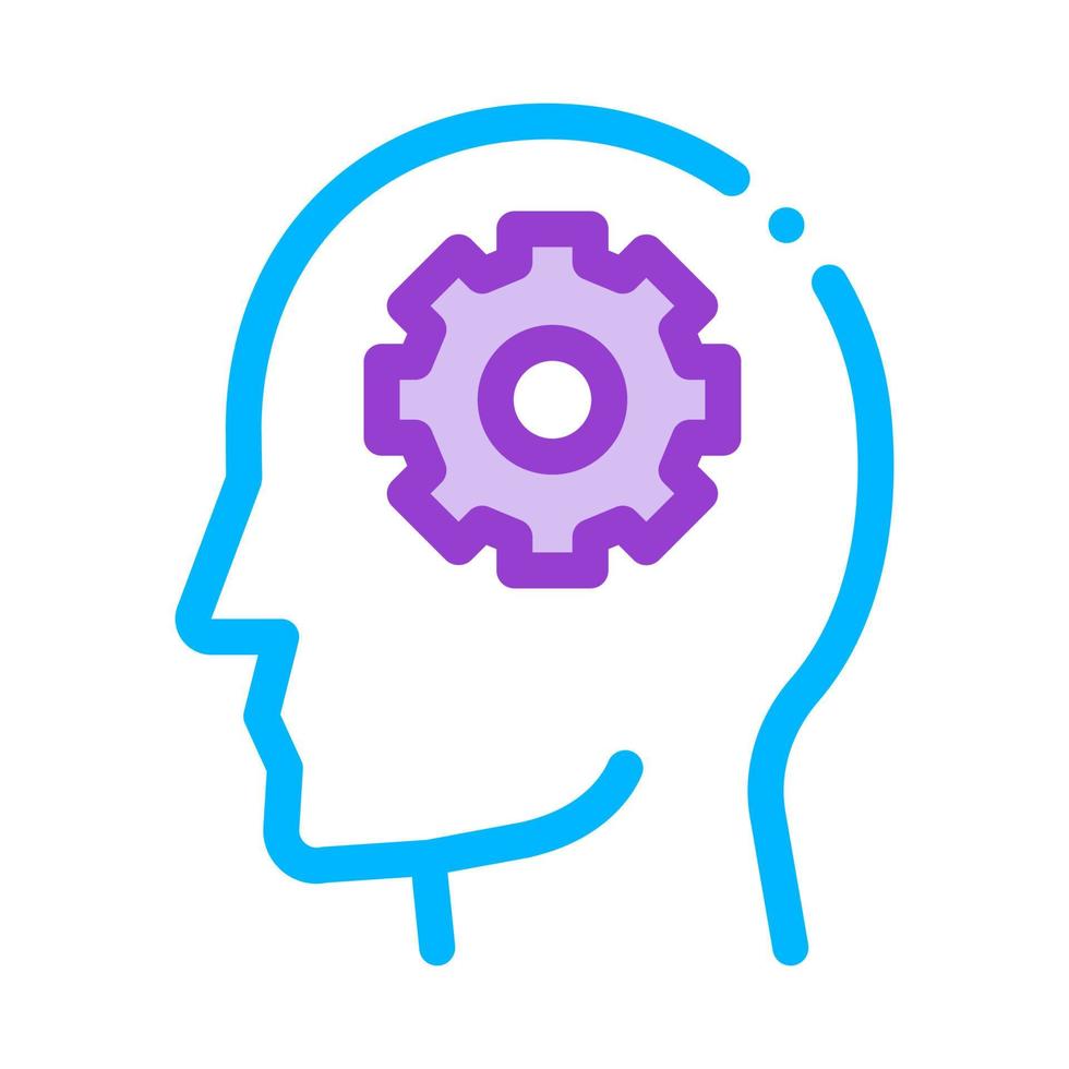 Gear Cogwheel Mechanism In Silhouette Mind Vector