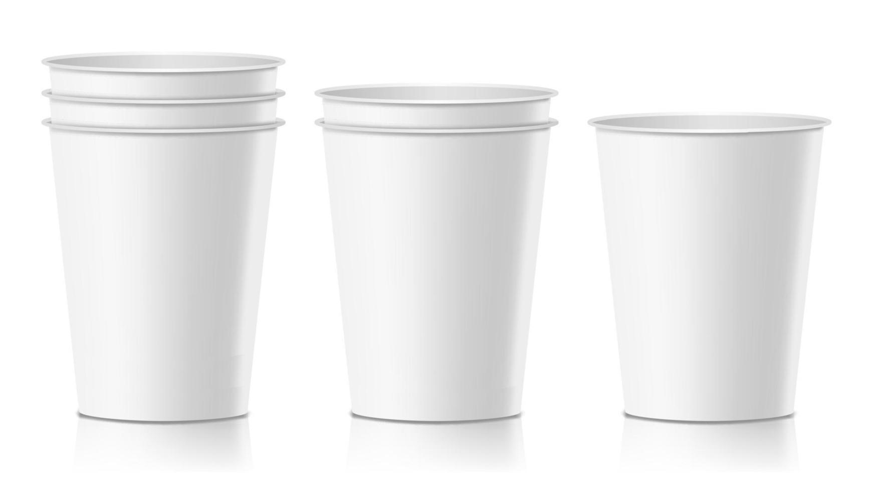 Realistic Paper Cup Vector. Cafe Latte, Mocha, Cappuccino Cup Mock Up. Isolated Illustration vector