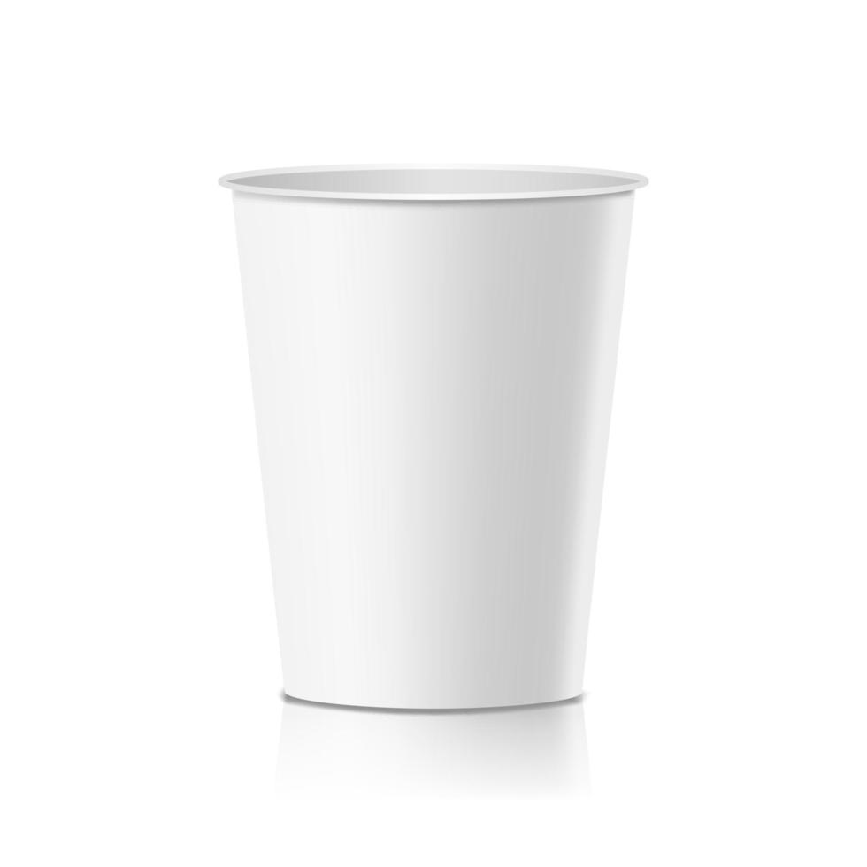 Coffee Paper Cup Vector. Empty Clean Paper Or Plastic Container For Drink. Isolated Illustration vector