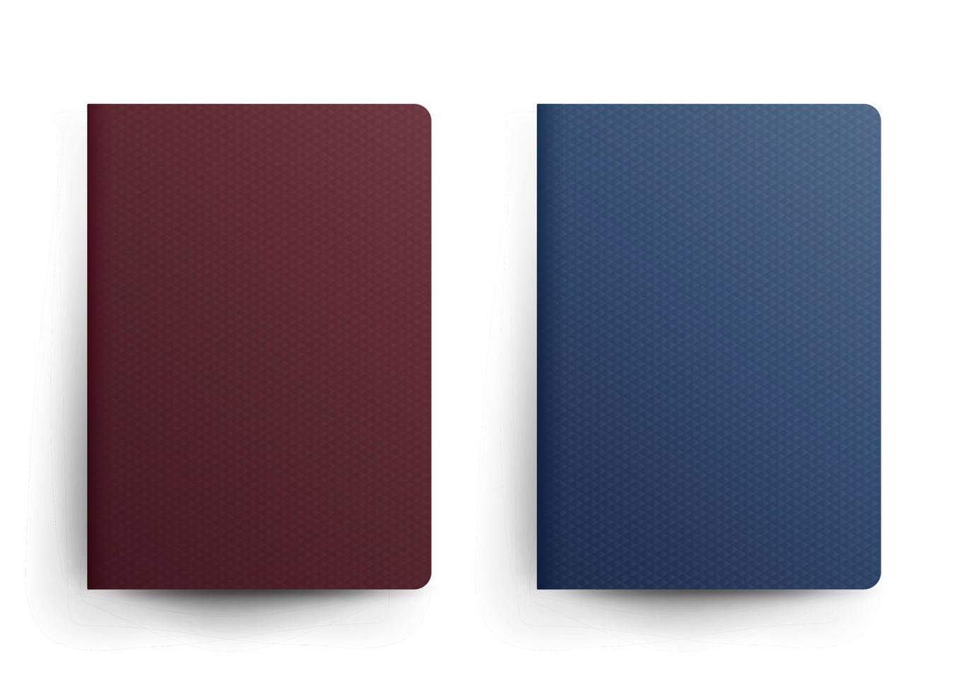 Passport Blank Vector. Front Cover. Realistic Template Illustration. Blue And Red Classic Passport. International Identification Document. Isolated vector