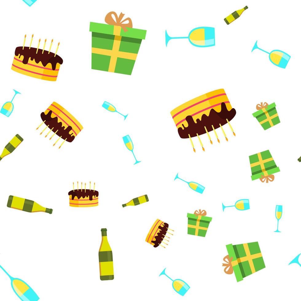 Celebration Seamless Pattern Vector. Birthday Design. Holiday Party. Cute Graphic Texture. Textile Backdrop. Colorful Background Illustration vector