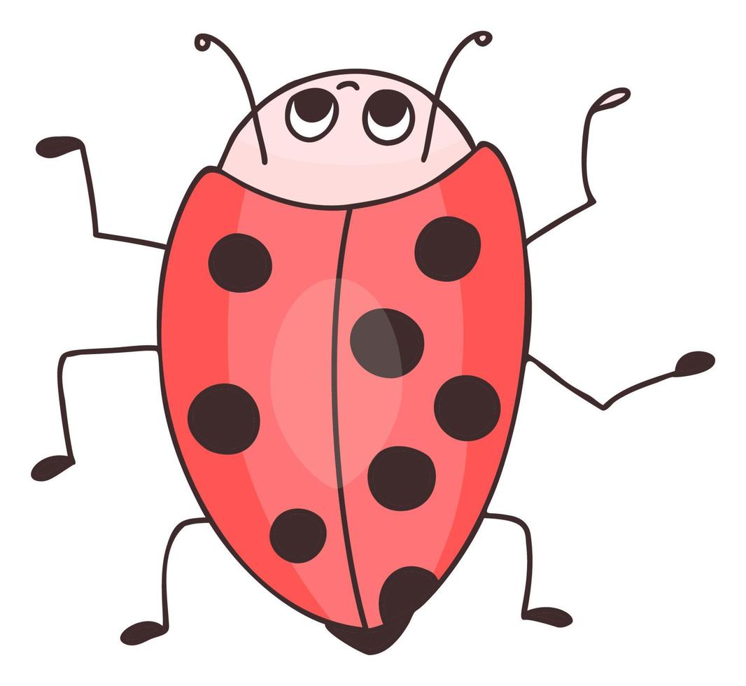 Sticker. Cute ladybug vector
