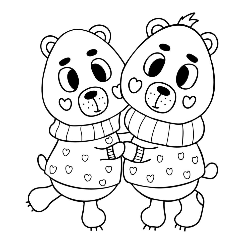 pareja linda enamorada abrazando osos en suéteres románticos. ilustración vectorial en estilo garabato. divertidos personajes animales lindos. dibujo de esquema. 17418837 Vector en Vecteezy pareja linda enamorada abrazando osos en suéteres románticos. ilustración vectorial en estilo garabato. divertidos personajes animales lindos. dibujo de esquema. 17418837 Vector en Vecteezy