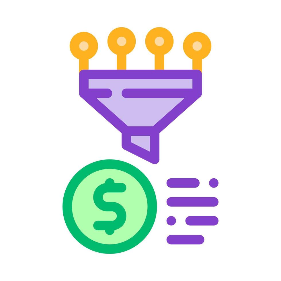 Funnel Financial Information Gathering Vector Icon