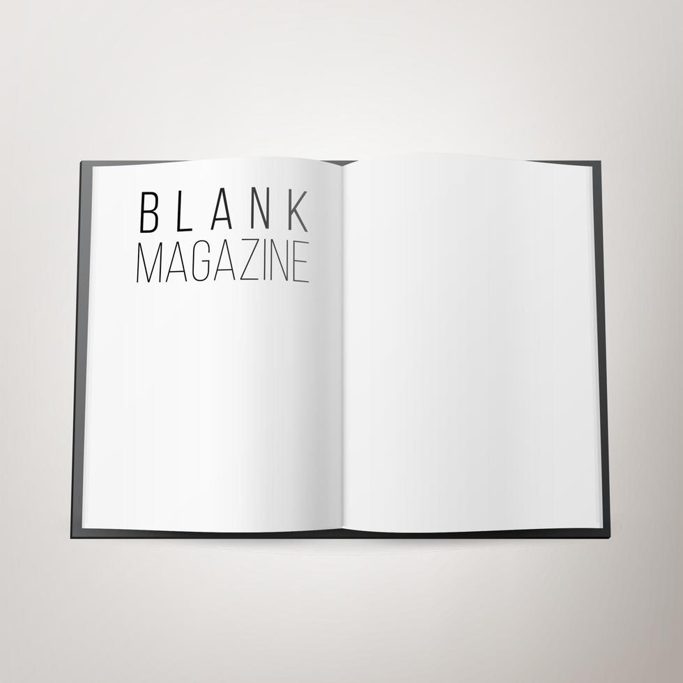 Open Magazine Spread Blank Vector. Double Spread Of Magazine, Book Or Gournal Isolated vector