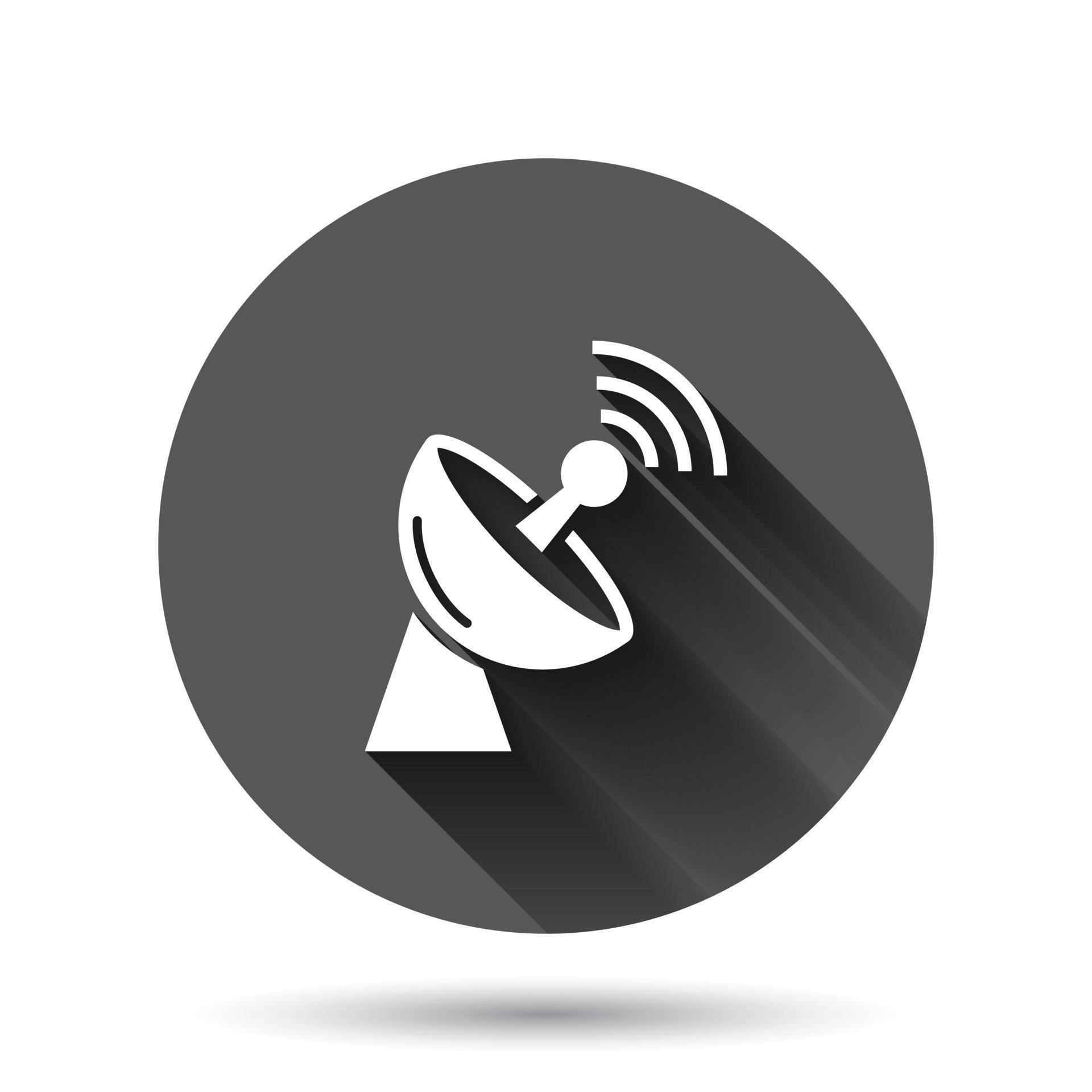 Antenna tower icon in flat style. Broadcasting vector illustration on