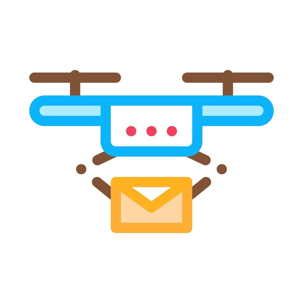 Drone Mail Delivery Postal Transportation Company Icon Vector Illustration