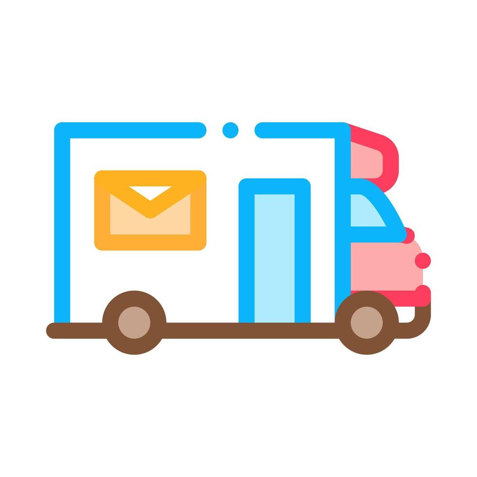 Mail Truck Postal Transportation Company Icon Vector Illustration