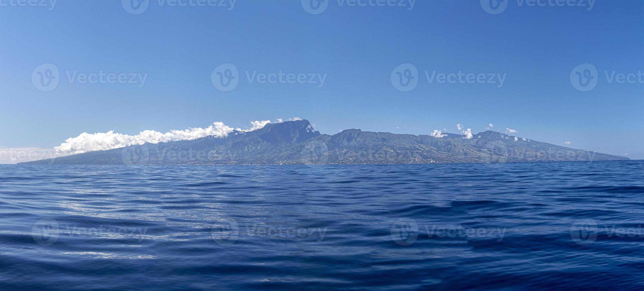 Moorea island french polynesia lagoon aerial view photo