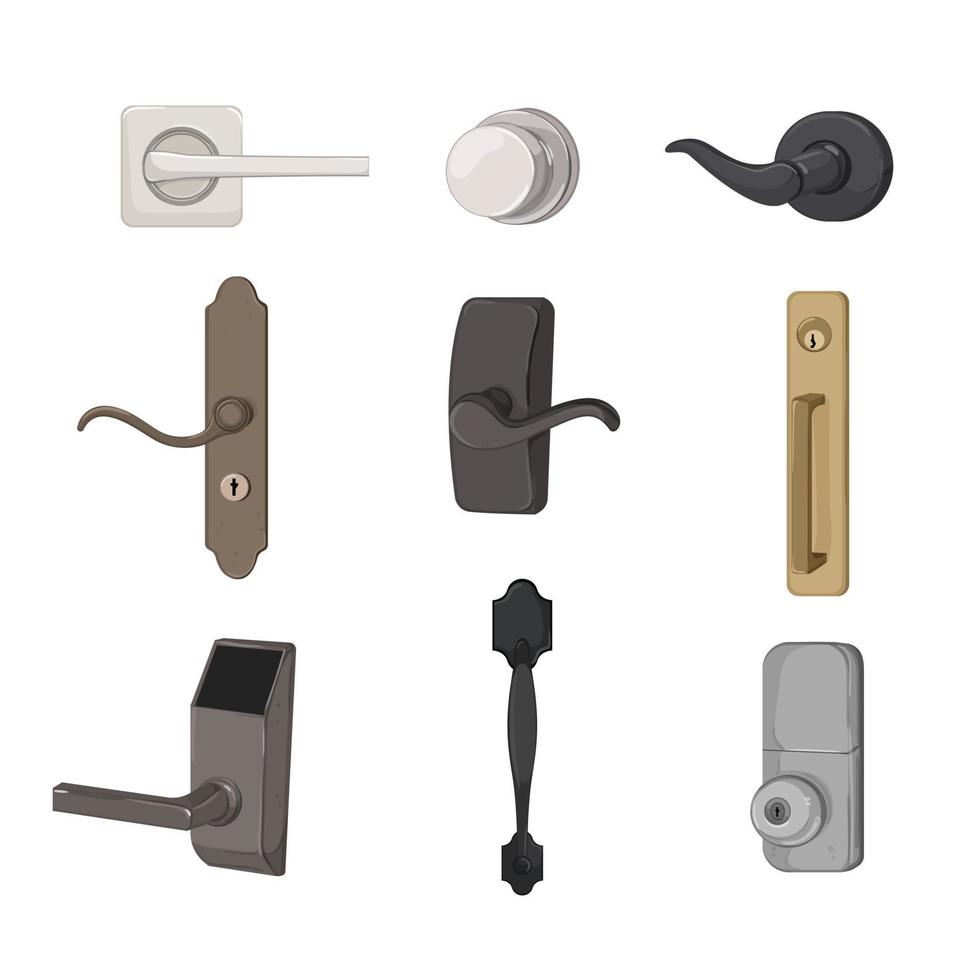 door handle knob set cartoon vector illustration