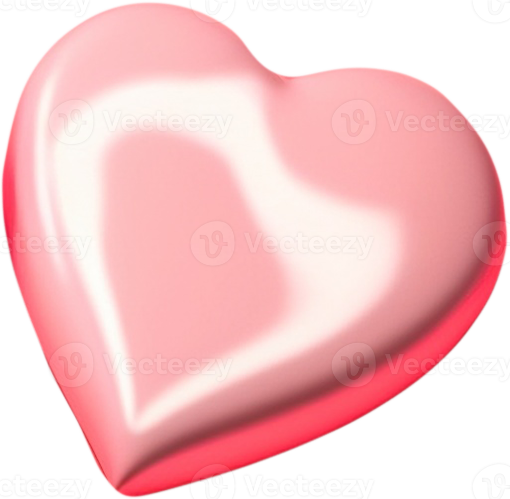 3D illustration of a shiny heart symbol of love and romance png