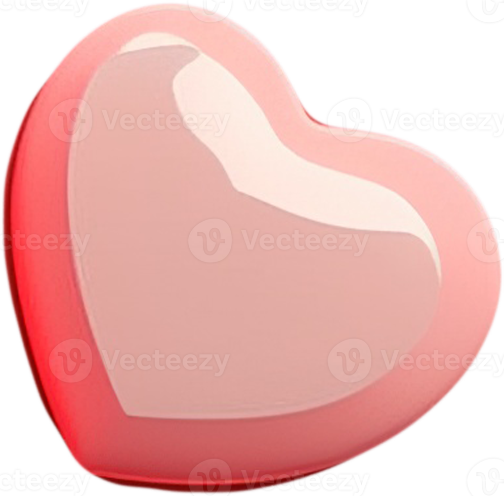 3d lucido cuore forma illustrazione che rappresentano amore e romanza png