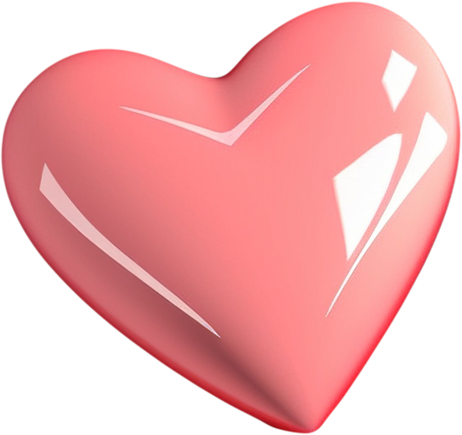Free Gleaming 3D heart symbol of affection and passion 17419325 PNG