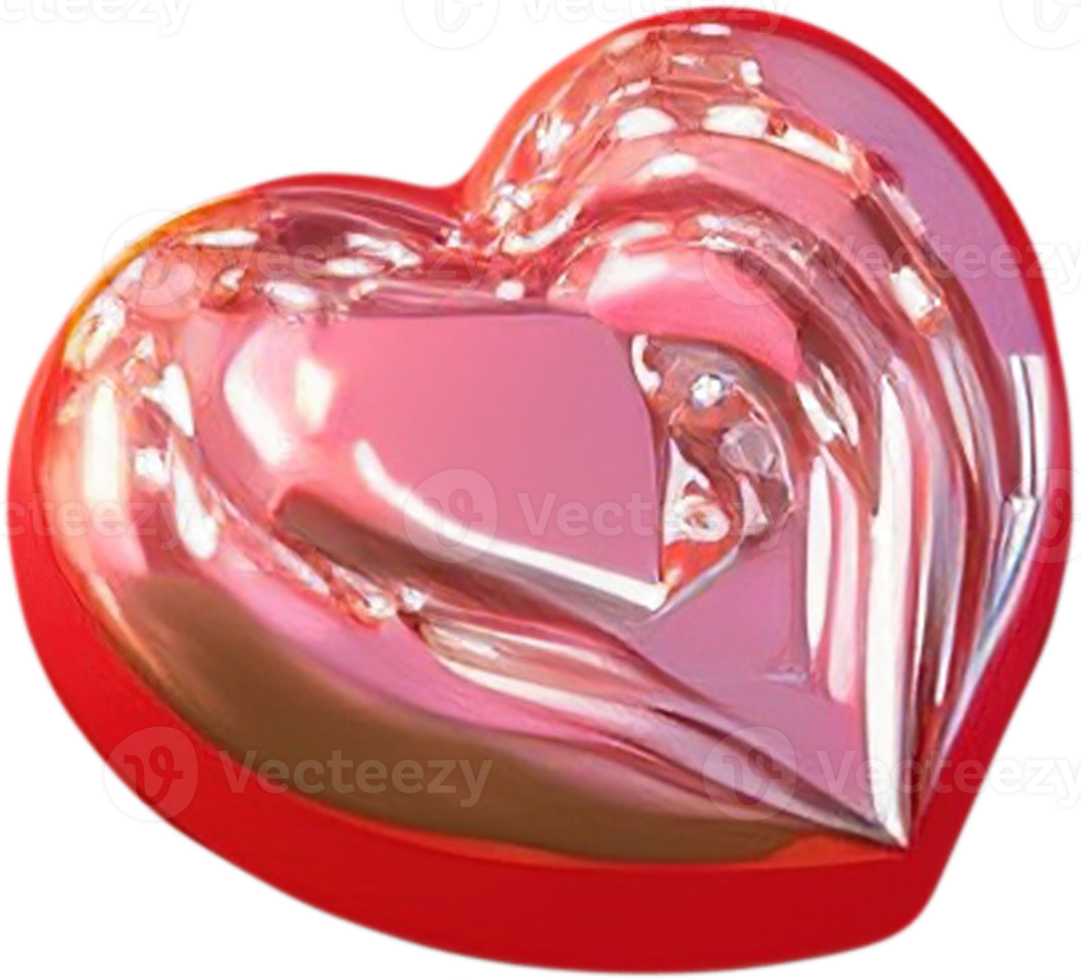 Gleaming 3D heart symbol of affection and passion png