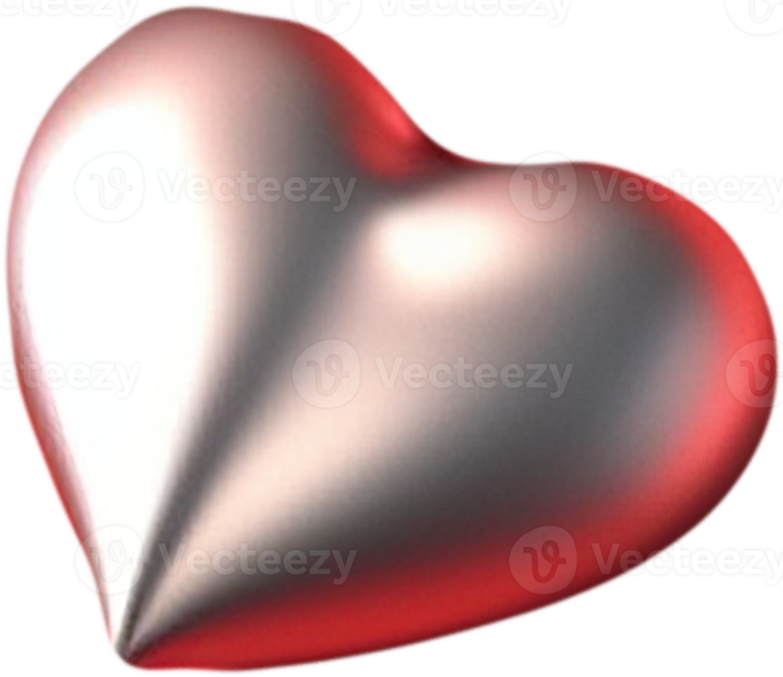 Ilustración de corazón 3d que representa la pasión png