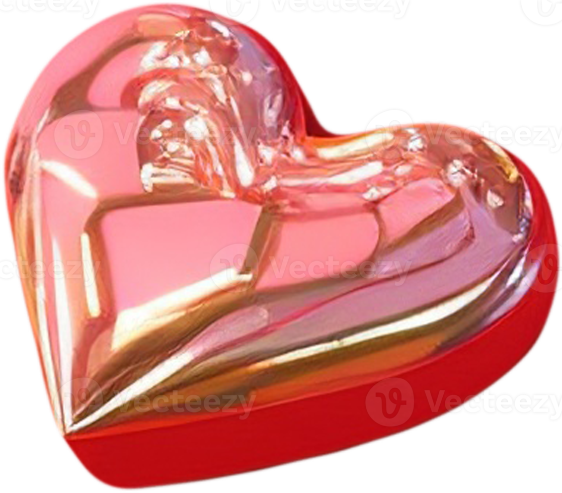 Gleaming 3D heart symbol of affection and passion png