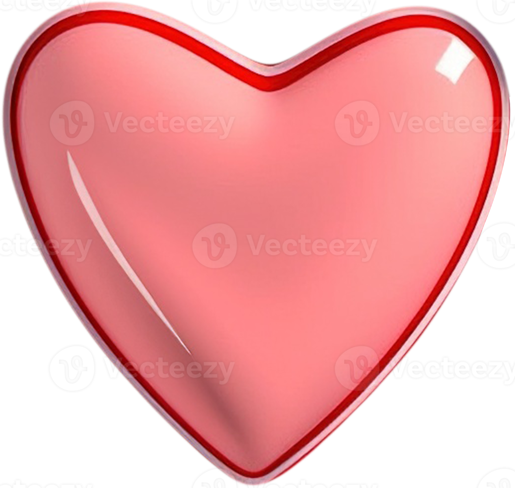 Sparkling 3D illustration of a heart symbolizing love and romance png