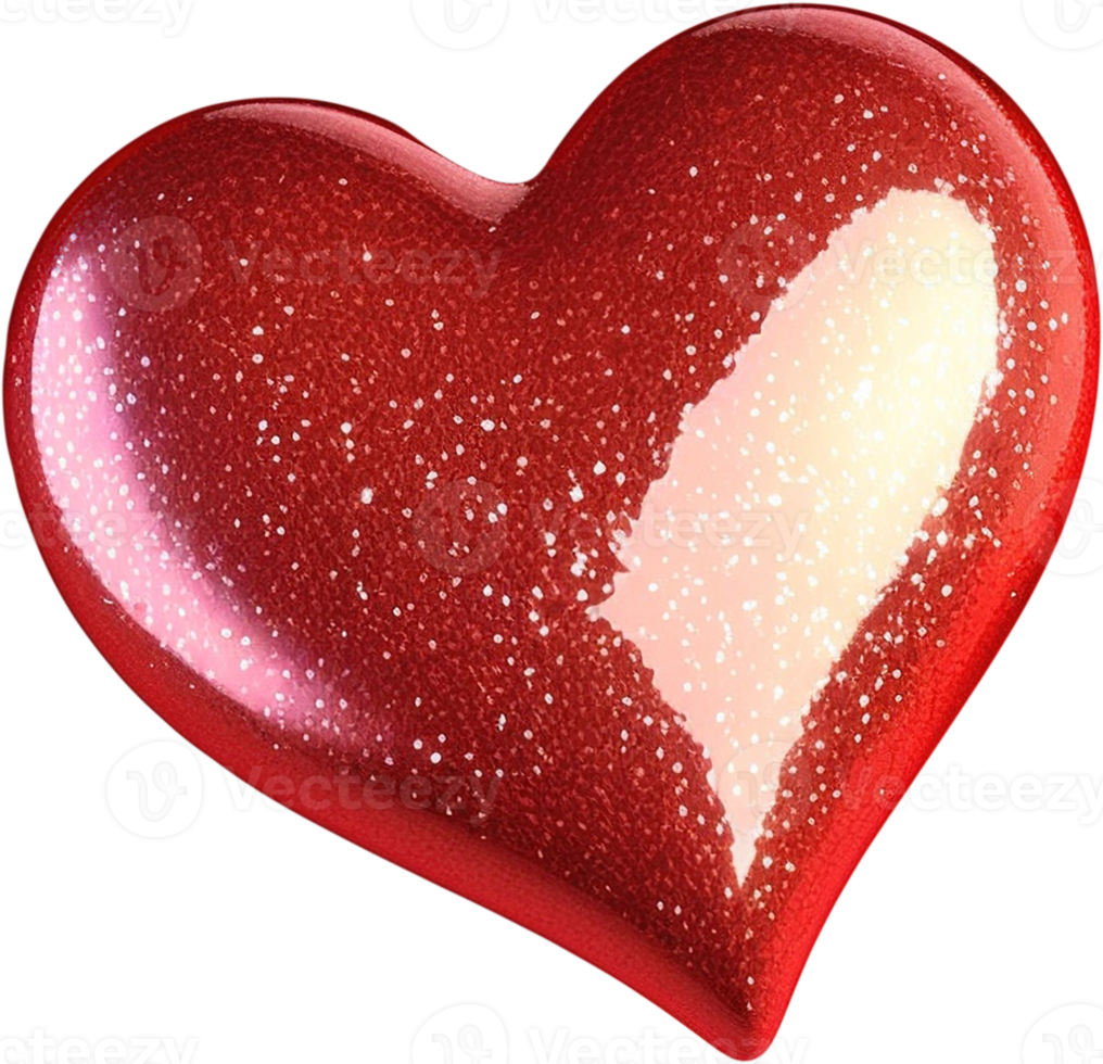 Shiny 3D heart illustration symbolizing love and romance png