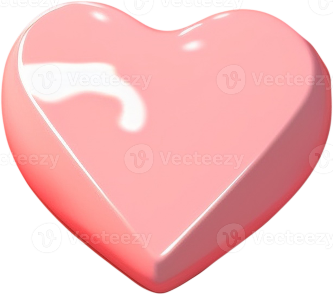 Gleaming 3D heart symbol of affection and passion png