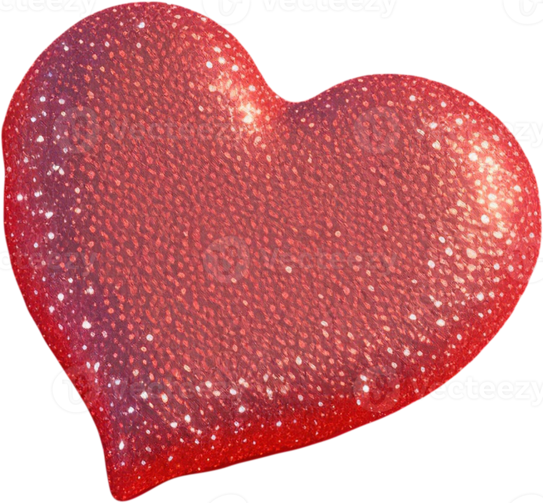 3D illustration of heart shape with abstract surface png