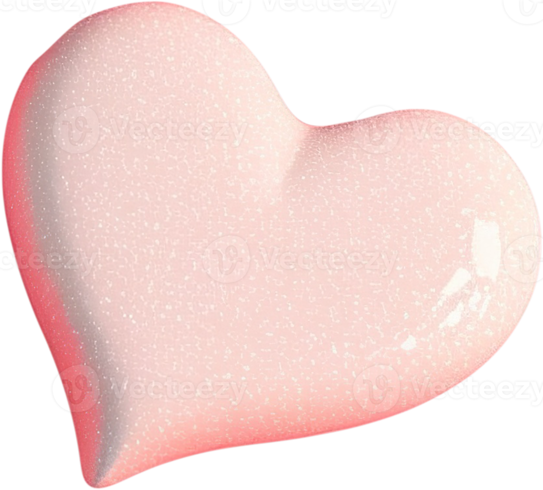 3D heart illustration symbol of love and romance png