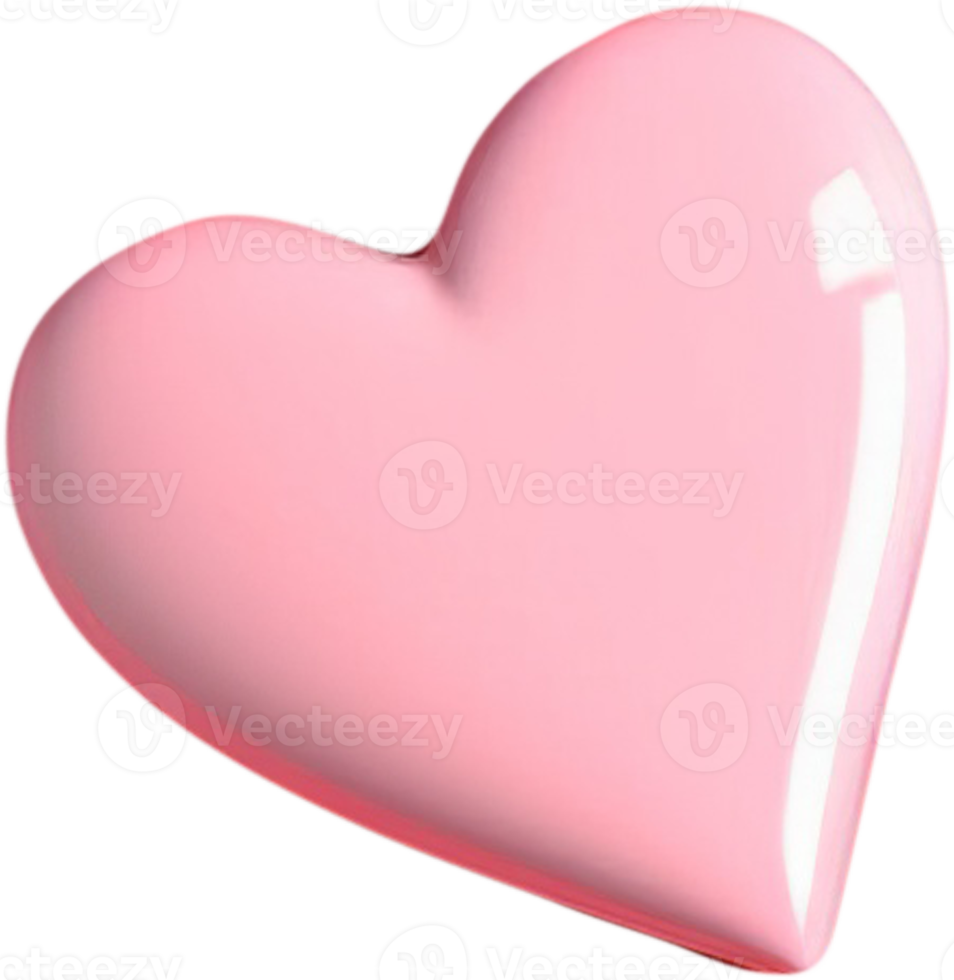 3D heart illustration symbol of love and romance png
