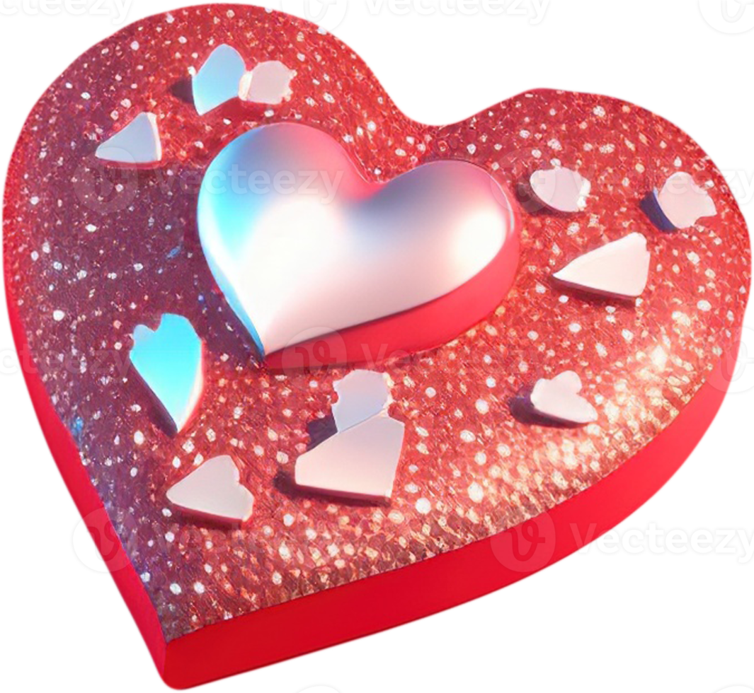 romantisch 3d hart illustratie png