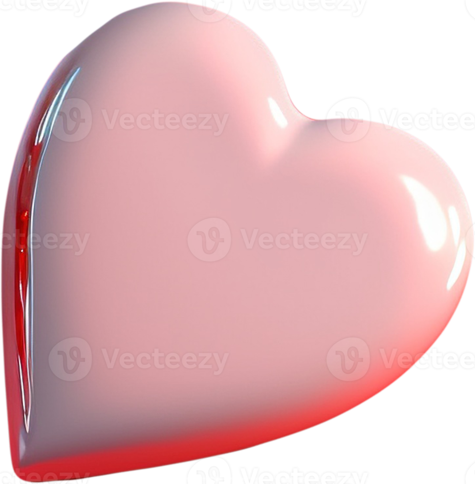 3D shiny heart shape illustration as a symbol of love and romance ...