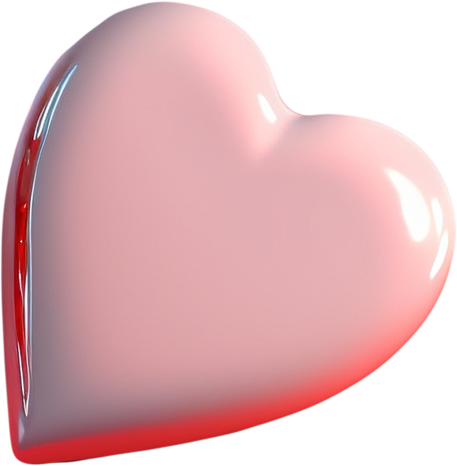 3D shiny heart shape illustration as a symbol of love and romance ...