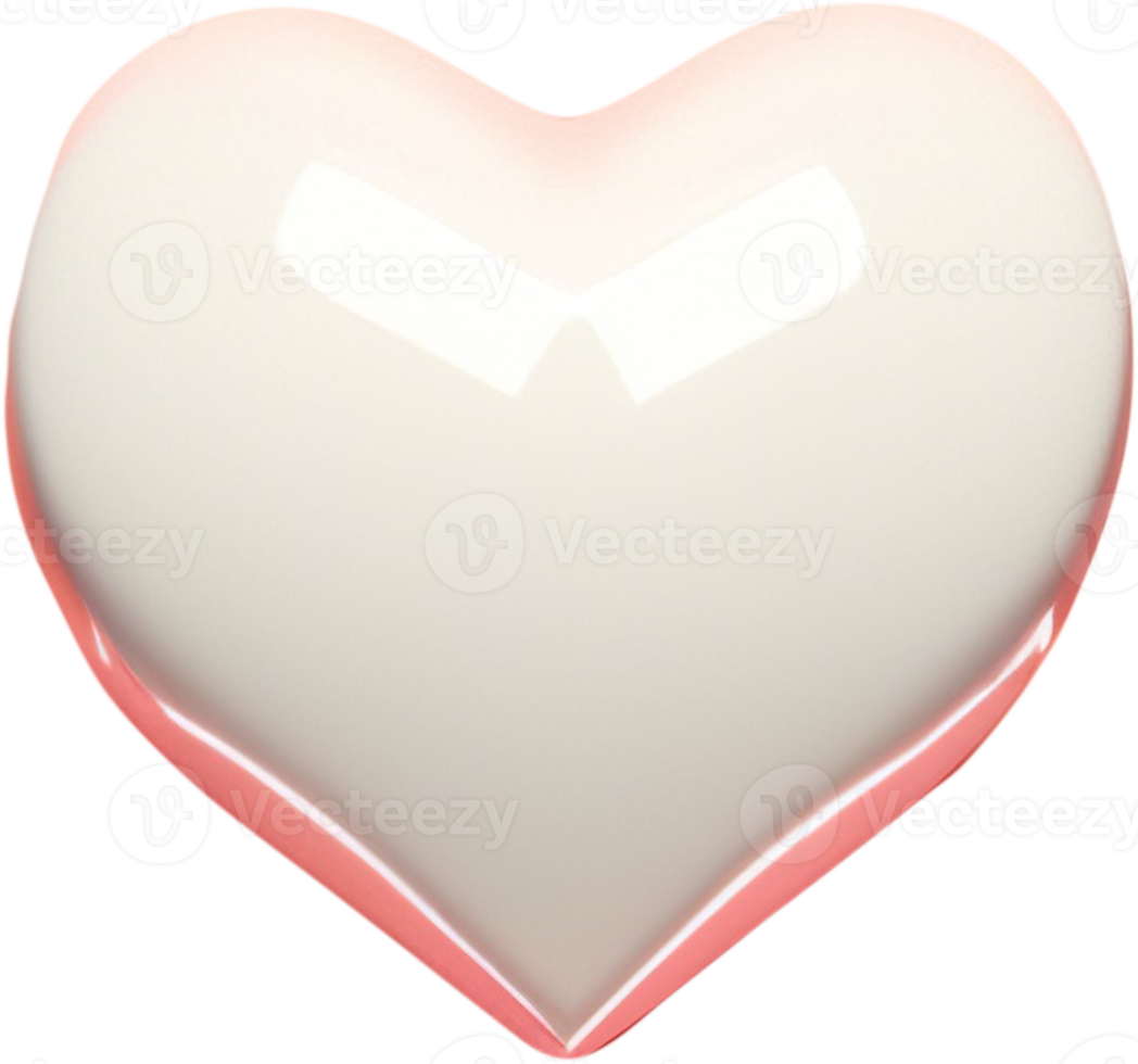 Ilustración de forma de corazón brillante 3d como símbolo de amor y romance png