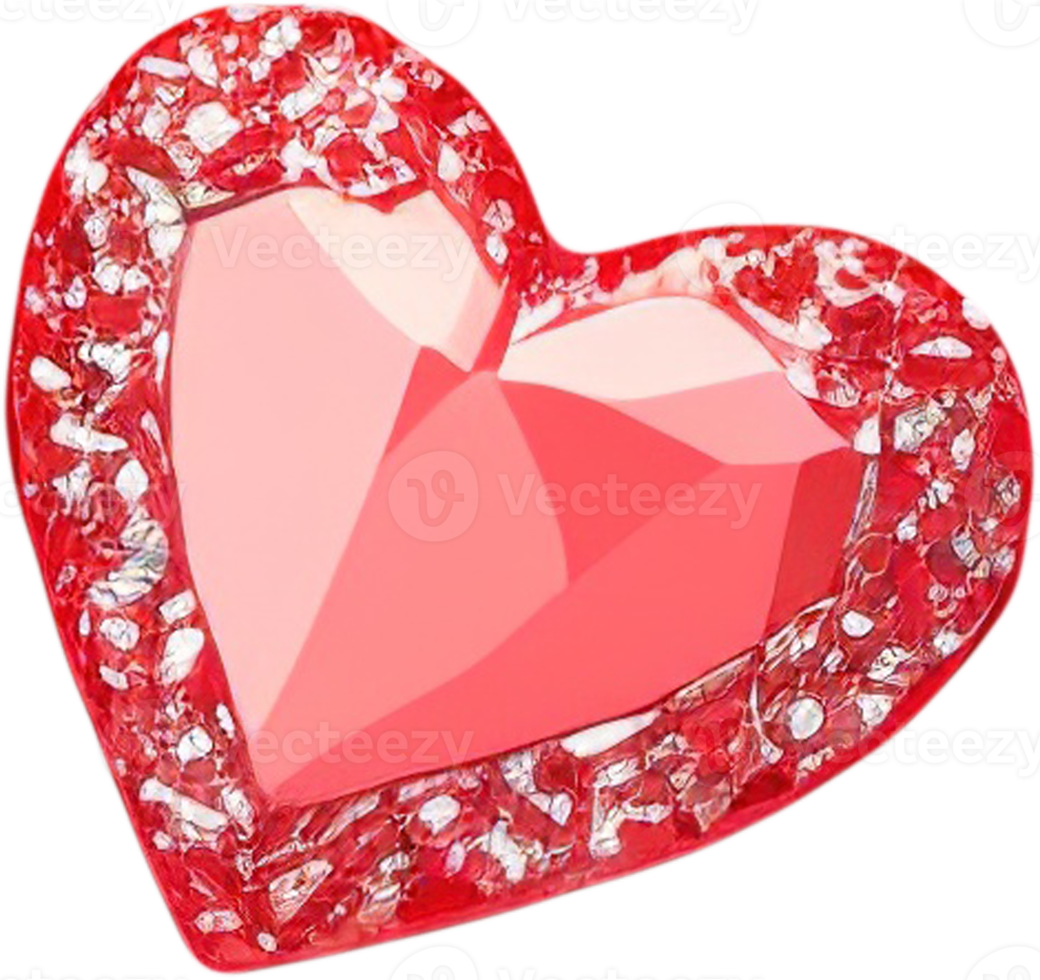 3D illustration of heart shape with abstract surface png