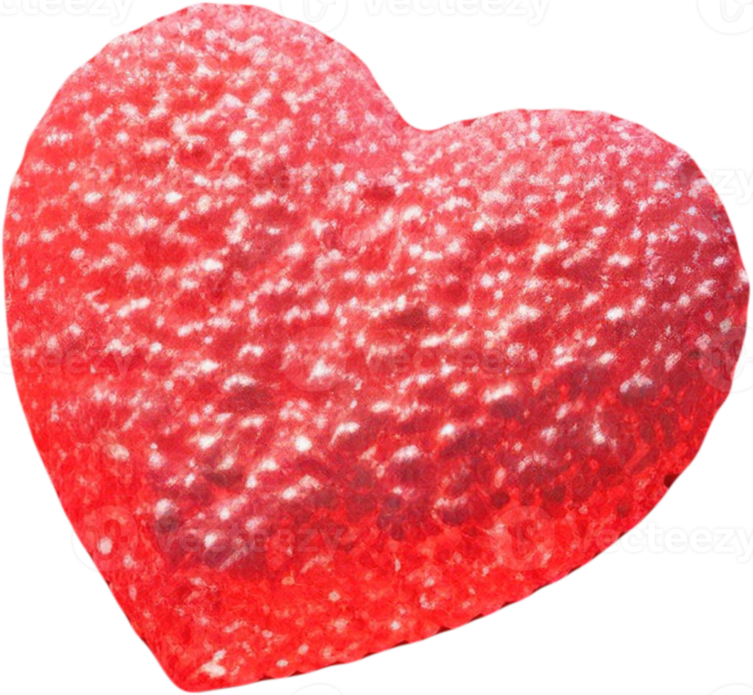 3D illustration of heart shape with abstract surface png