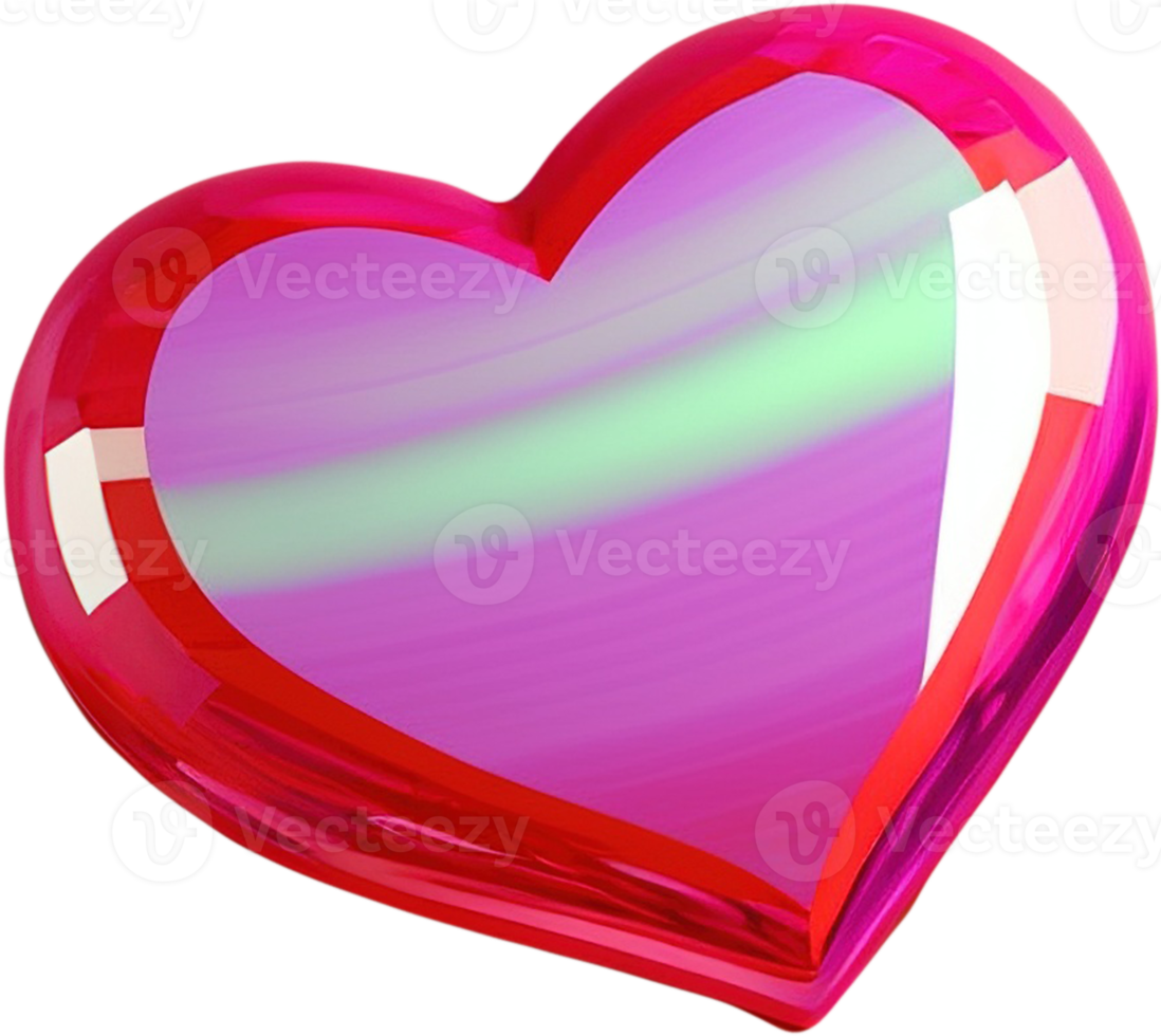 3D shiny heart shape illustration symbolizing love and romance png