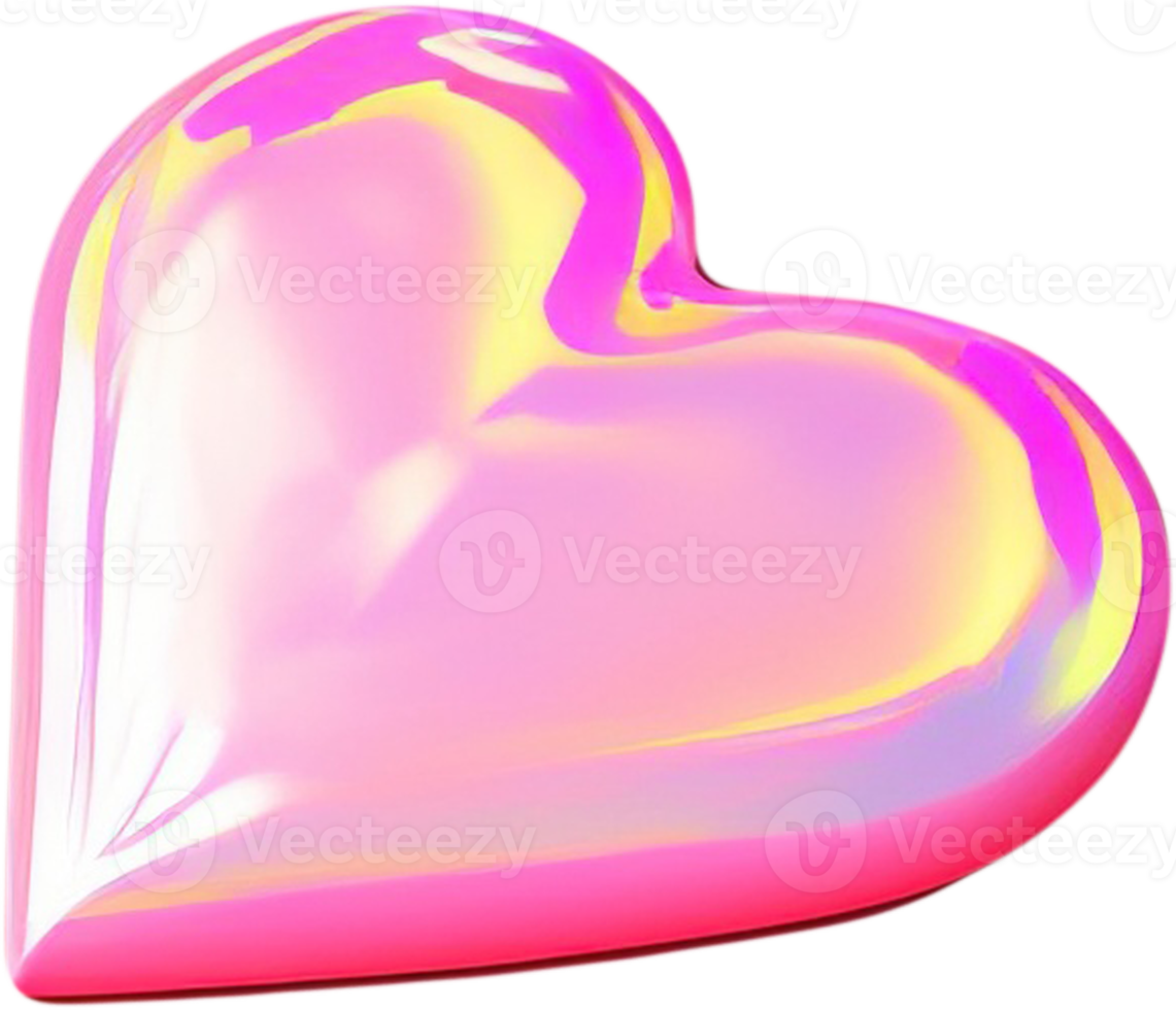 coeur 3d brillant symbolisant l'amour et la romance png