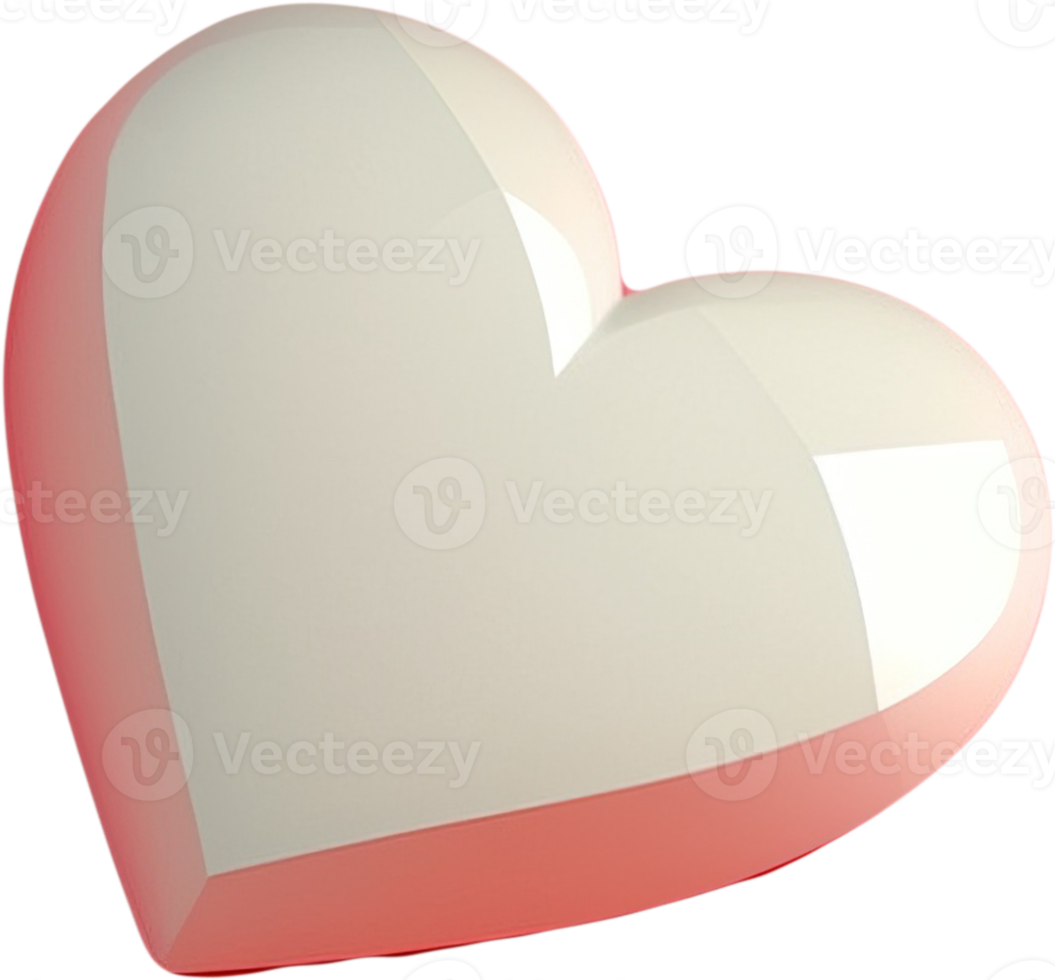 3D shiny heart shape illustration symbolizing love and romance png