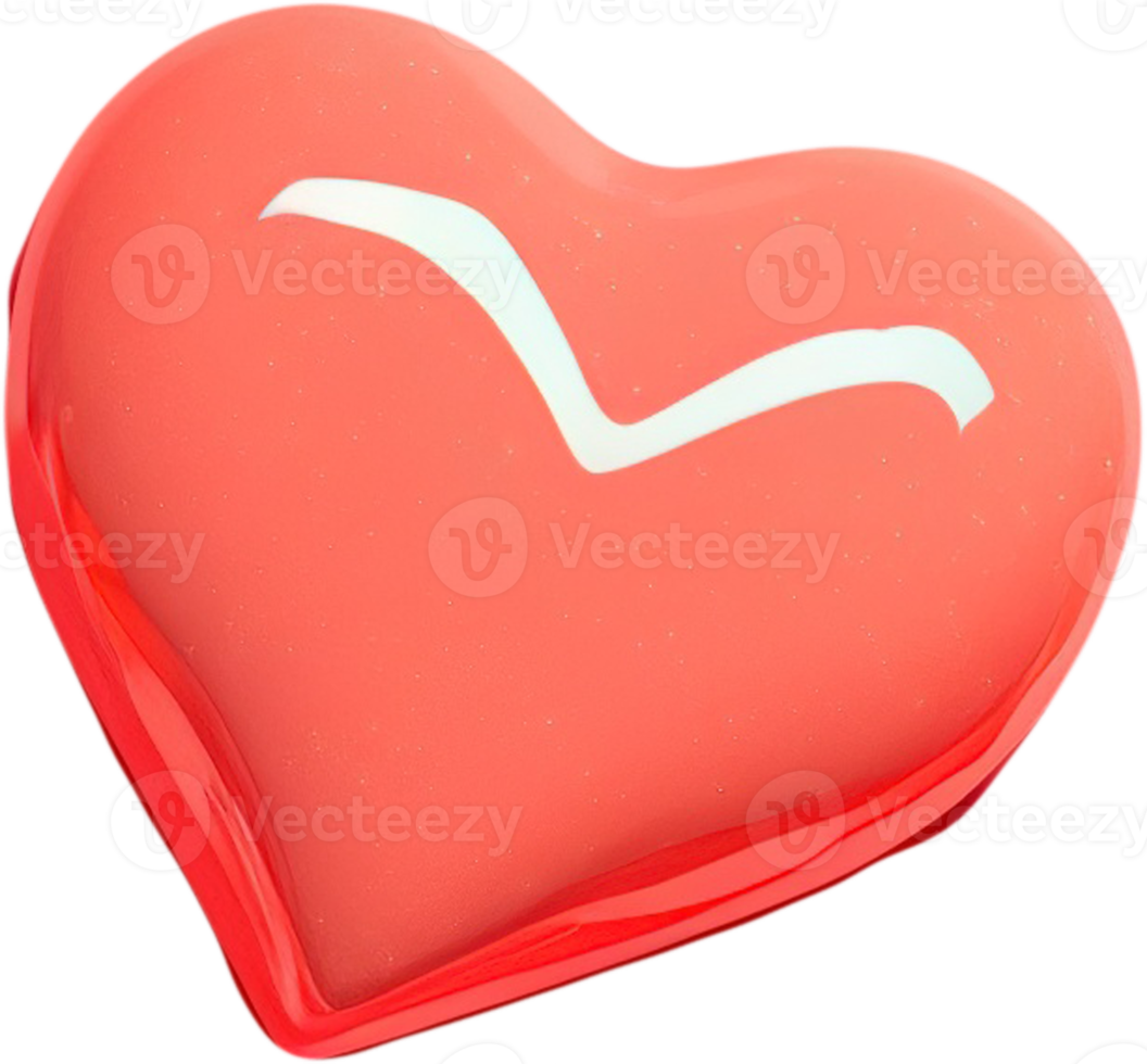 Shiny 3D heart symbolizing love and romance png