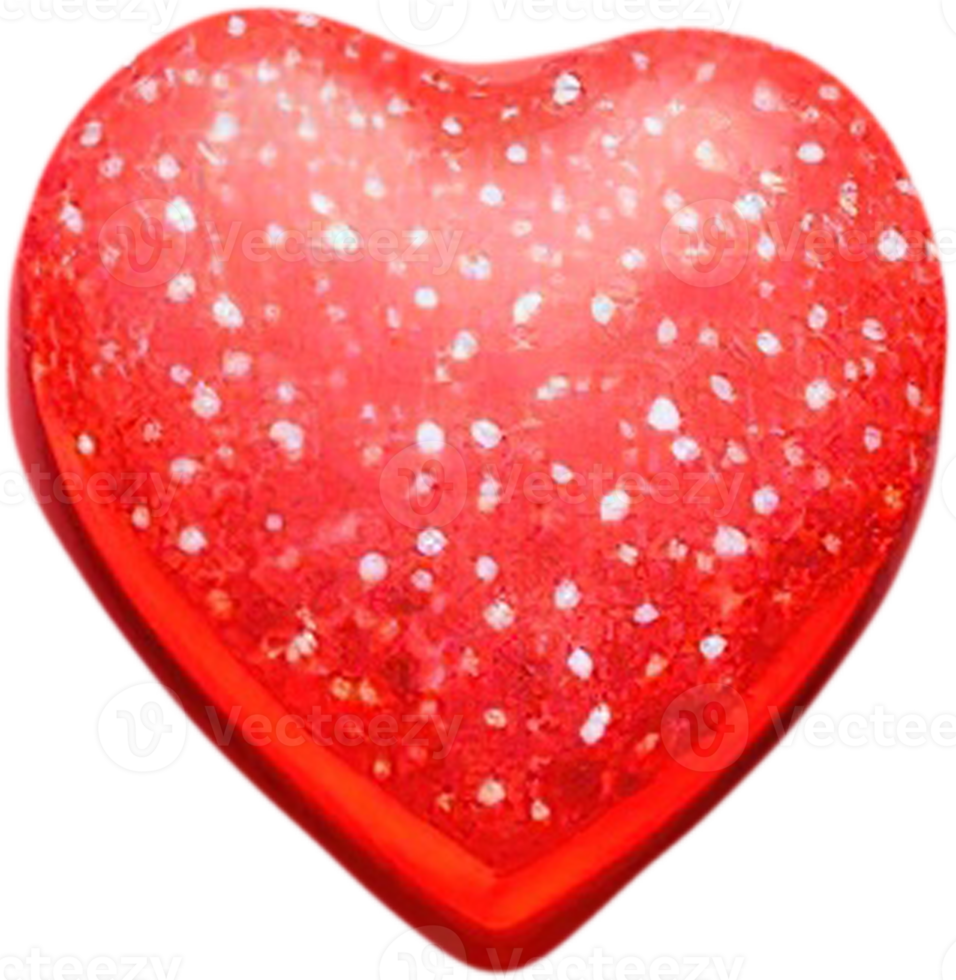 3D illustration of heart shape with abstract surface png
