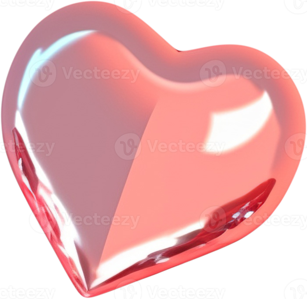 3D shiny heart shape illustration as a symbol of love and romance png