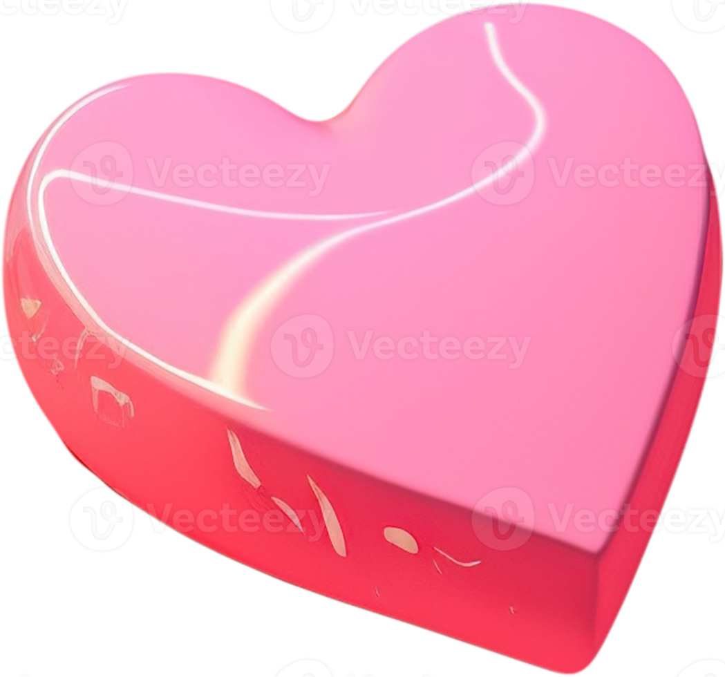 3D shiny heart shape illustration symbolizing love and romance png