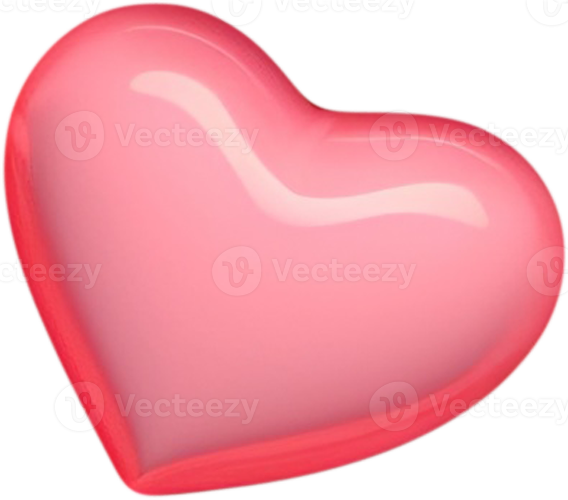 3D shiny heart shape illustration symbolizing love and romance png