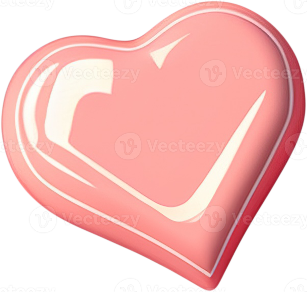 3D shiny heart shape illustration as a symbol of love and romance png