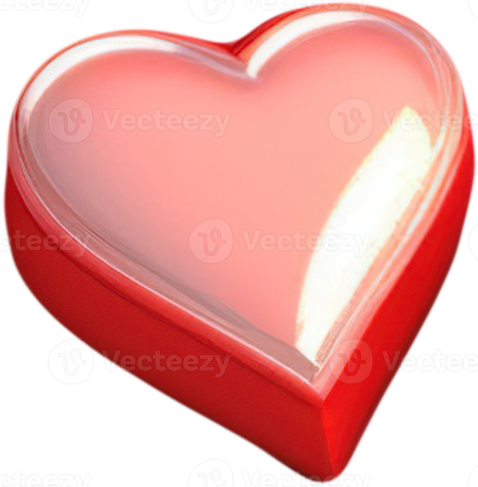 3D gleaming heart shape illustration symbolizing love and passion png